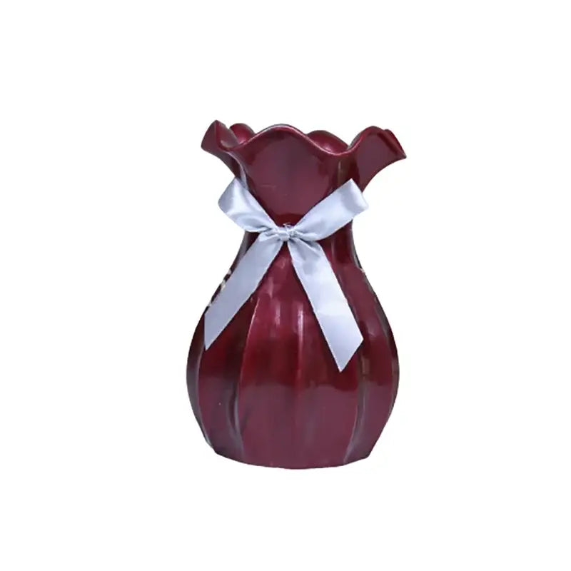 Modern ruffled pastel ceramic flower vase home decor living room