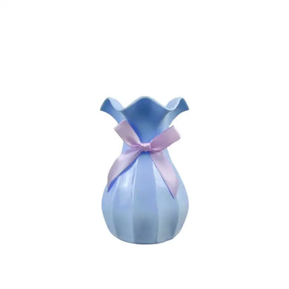 Modern ruffled pastel ceramic flower vase home decor living room