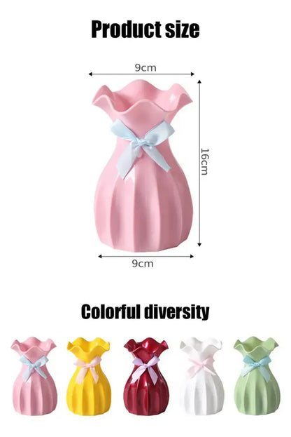 Modern ruffled pastel ceramic flower vase home decor living room