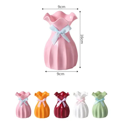 Modern ruffled pastel ceramic flower vase home decor living room