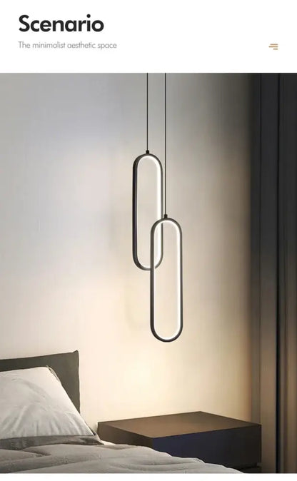 Modern black oval led pendant light dining room nordic pendant light