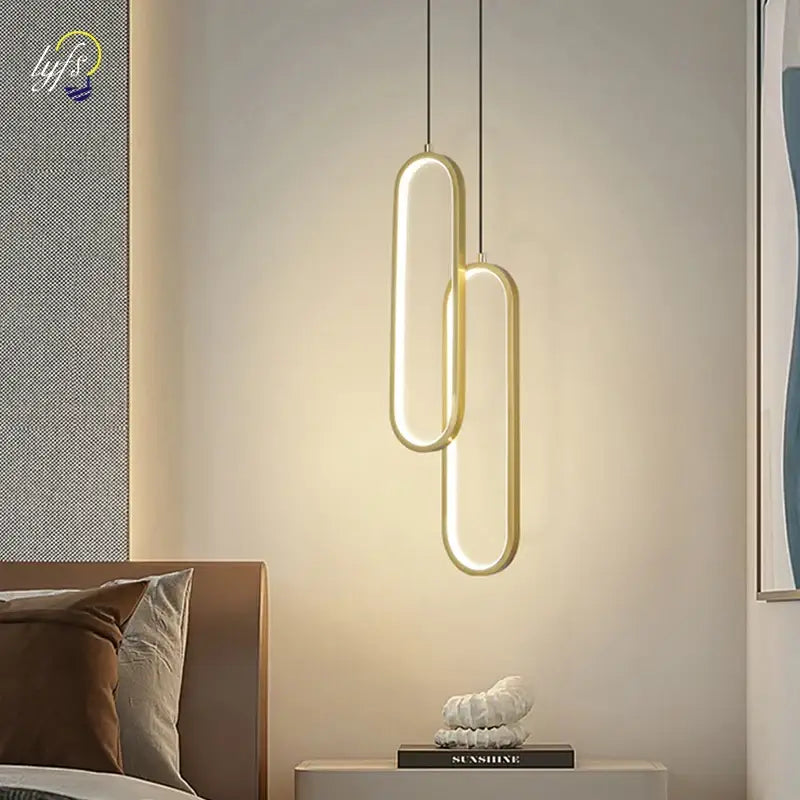 Modern black oval led pendant light dining room nordic pendant light
