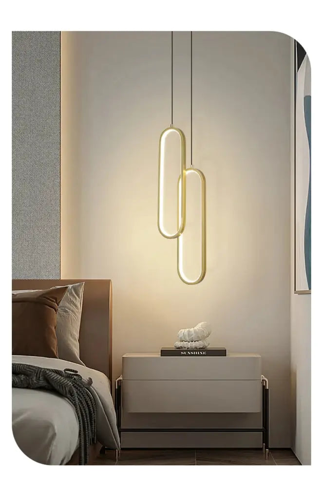 Modern black oval led pendant light dining room nordic pendant light