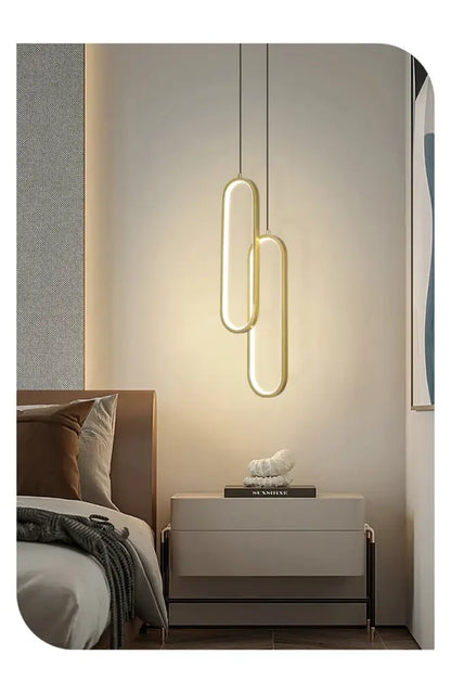 Modern black oval led pendant light dining room nordic pendant light