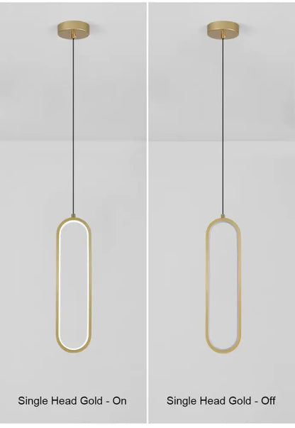 Modern black oval led pendant light dining room nordic pendant light