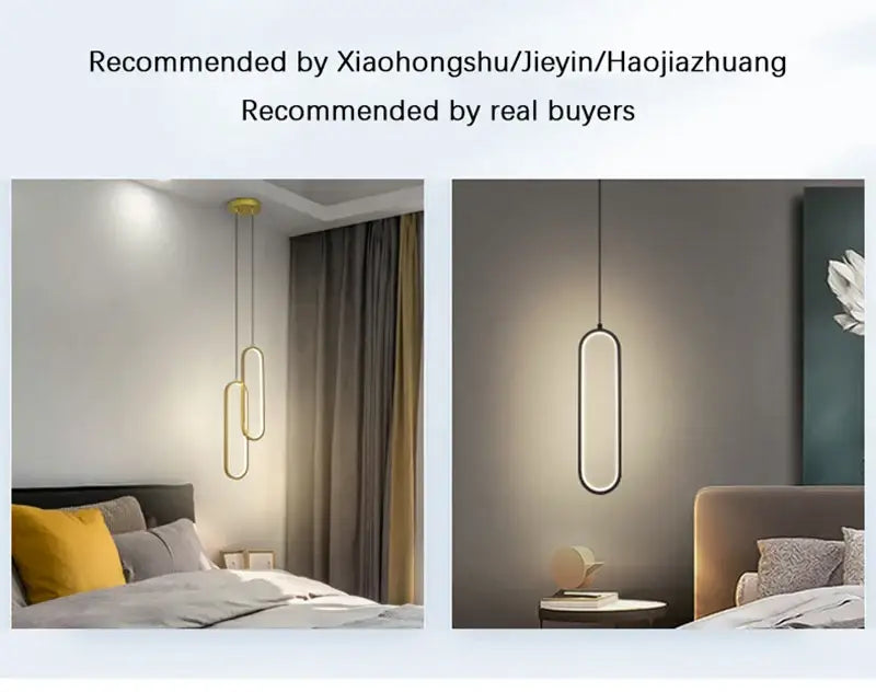 Modern black oval led pendant light dining room nordic pendant light