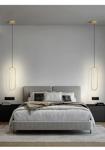 Modern black oval led pendant light dining room nordic pendant light