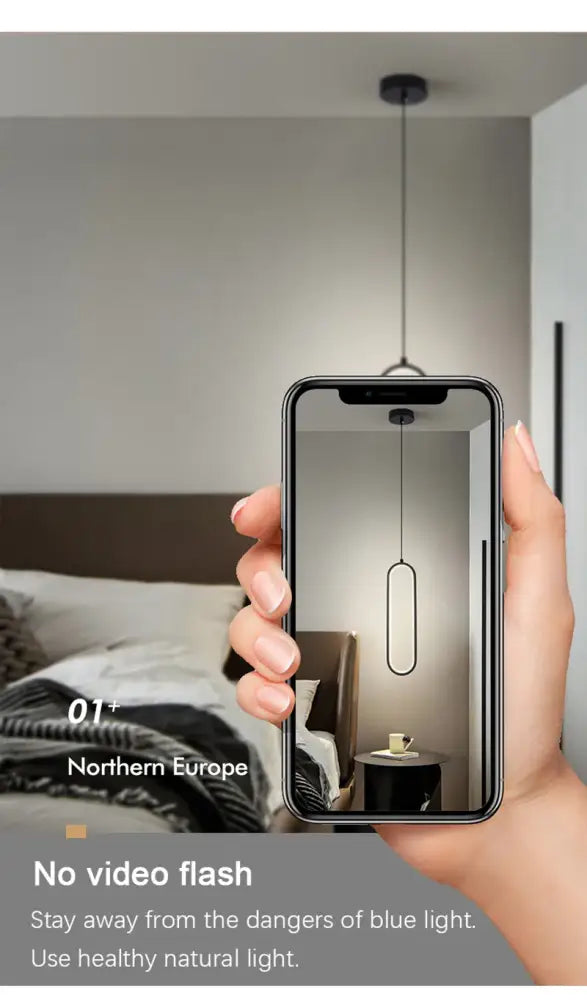Modern black oval led pendant light dining room nordic pendant light