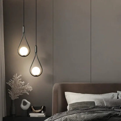 Modern nordic gold & black pendant light dining room teardrop frame