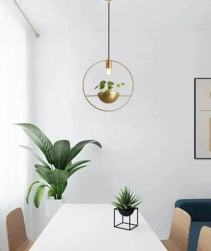 Modern nordic gold planter light dining room pendant