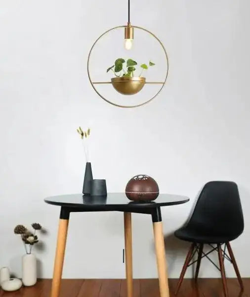 Modern nordic gold planter light dining room pendant