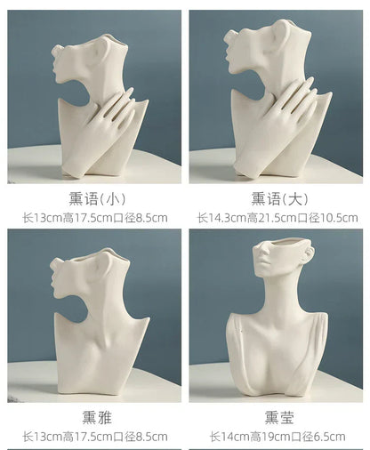 DecorBites™ Modern Nordic Style Ceramic Body Vase