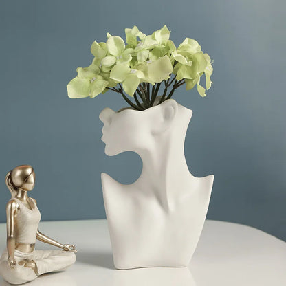 DecorBites™ Modern Nordic Style Ceramic Body Vase