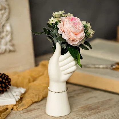 DecorBites™ Modern Nordic Style Ceramic Hand Vase