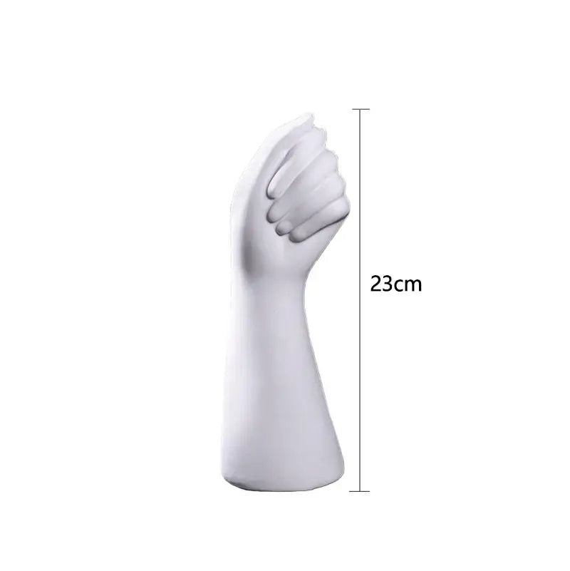 Modern nordic style white ceramic hand vase living room decor