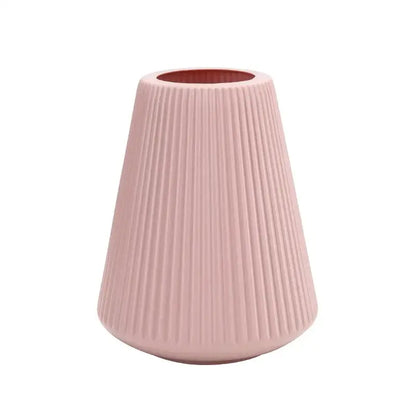Modern nordic blue ribbed ceramic creative vase living room decor