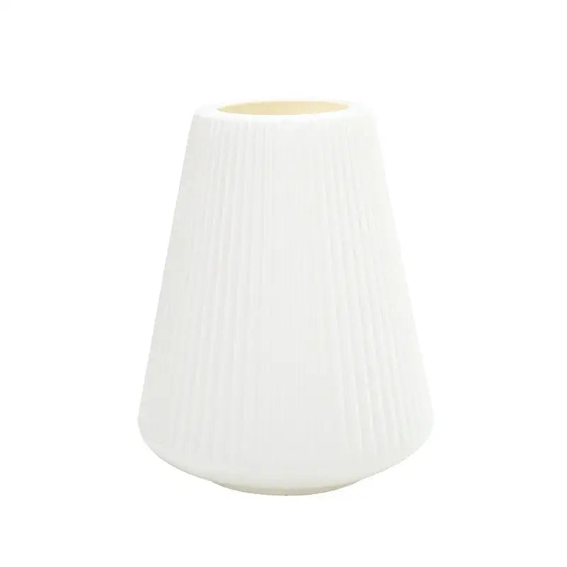 Modern nordic blue ribbed ceramic creative vase living room decor
