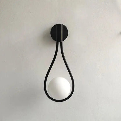 Modern black teardrop livi wall lamp bedroom sconce