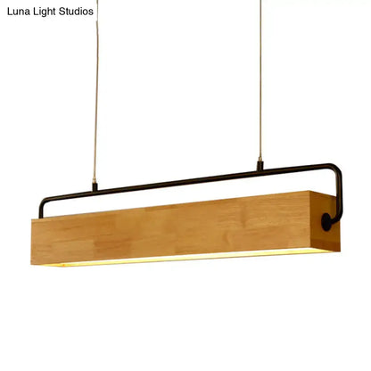 Modern nordic wood and black island pendant light dining room