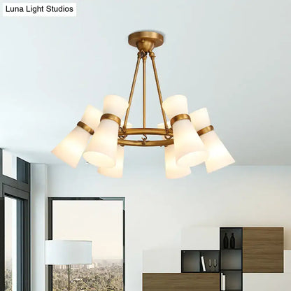 Modern black & gold wide flare pendant lighting dining room chandelier