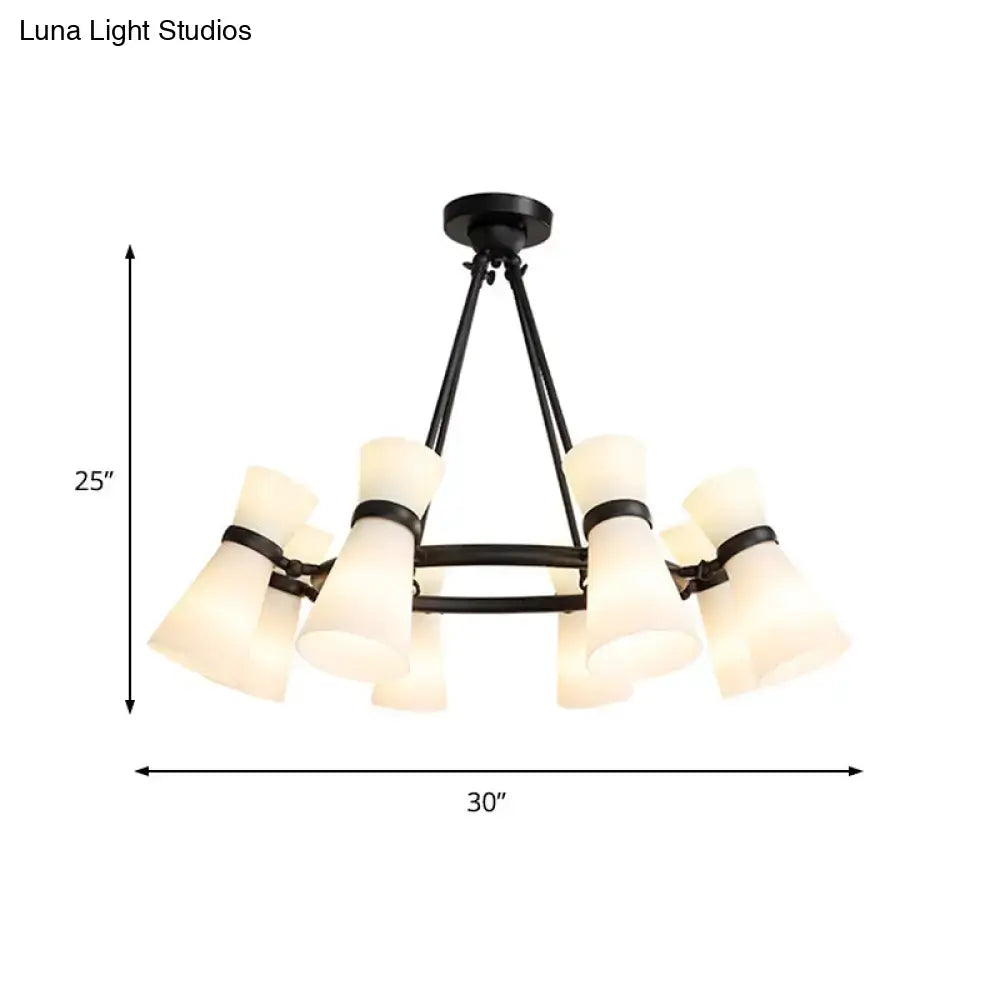 Modern black & gold wide flare pendant lighting dining room chandelier