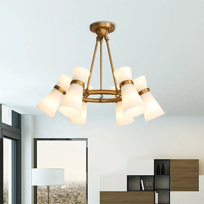 Modern black & gold wide flare pendant lighting dining room chandelier