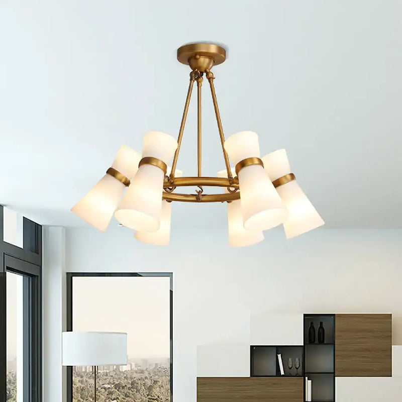Modern black & gold wide flare pendant lighting dining room chandelier