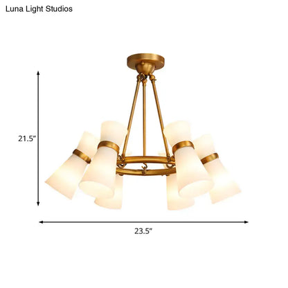 Modern black & gold wide flare pendant lighting dining room chandelier