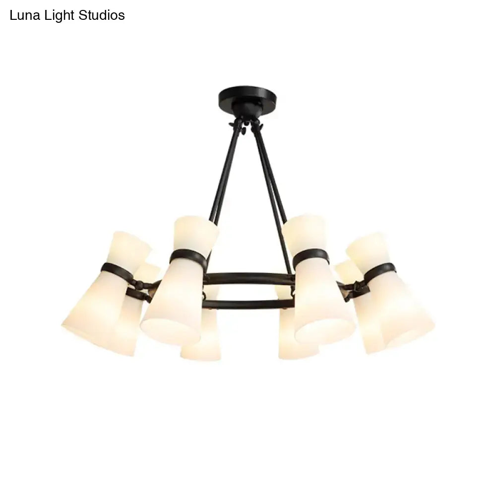 Modern black & gold wide flare pendant lighting dining room chandelier