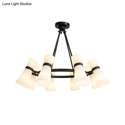 Modern black & gold wide flare pendant lighting dining room chandelier
