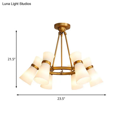 Modern black & gold wide flare pendant lighting dining room chandelier