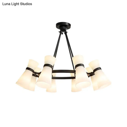 Modern black & gold wide flare pendant lighting dining room chandelier