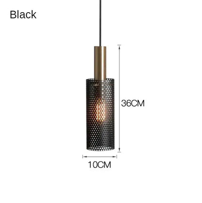 Modern perforated metal pendant light black & white kitchen set