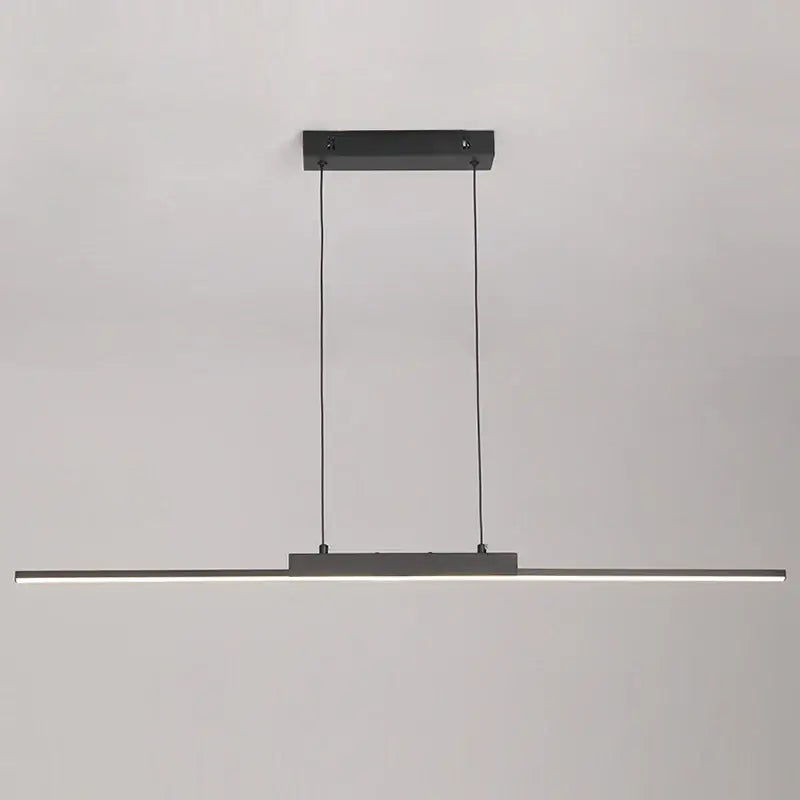 Modern black linear pendant light for dining room