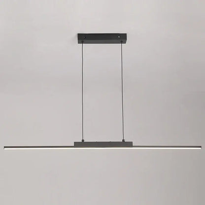 Modern black linear pendant light for dining room