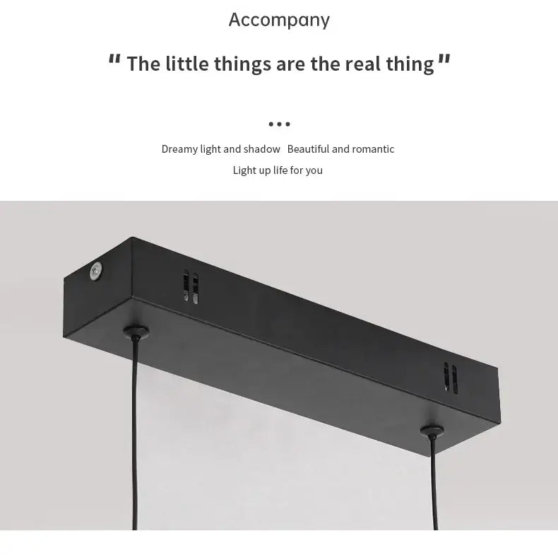 Modern black linear pendant light for dining room