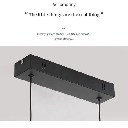 Modern black linear pendant light for dining room