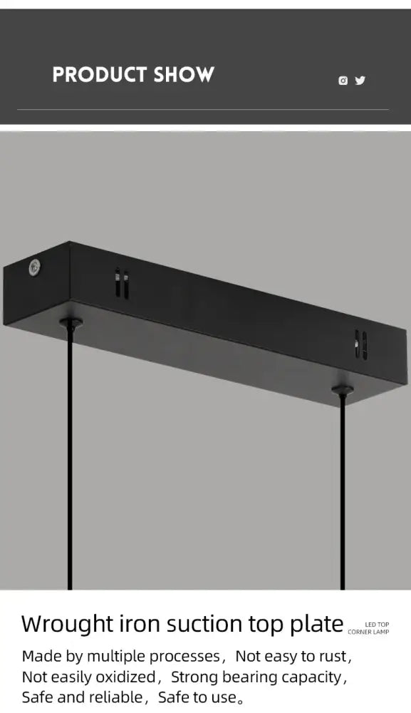 Modern black linear pendant light for dining room