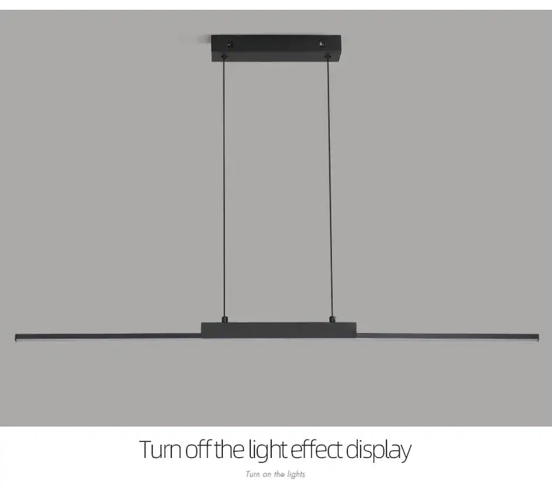 Modern black linear pendant light for dining room