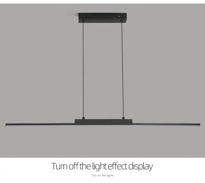 Modern black linear pendant light for dining room