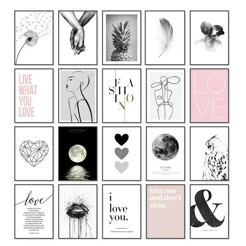 Modern pink aesthetic my honey wall art – bedroom minimalist print