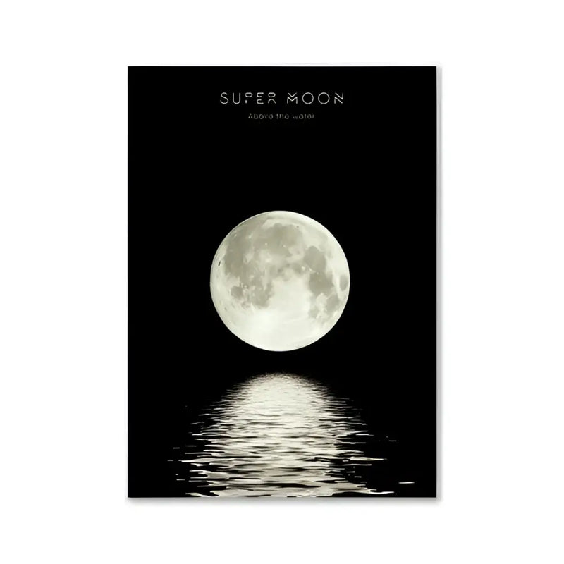 Modern pink aesthetic super moon wall art bedroom framed poster