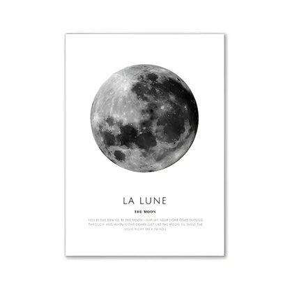 Modern pink aesthetic moon wall art print for bedroom