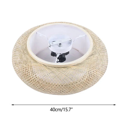 Modern rattan pendant light ceiling fan – living room bamboo texture