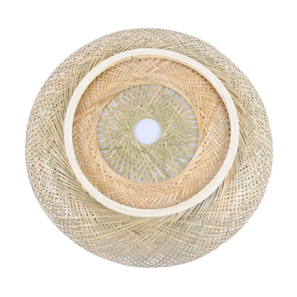 Modern rattan pendant light ceiling fan – living room bamboo texture