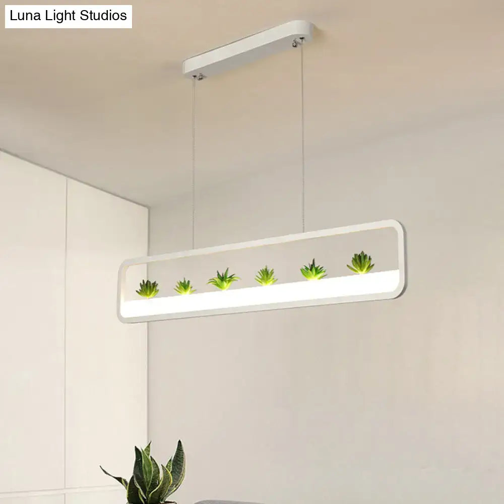 Modern rectangular succulent led chandelier – dining room ceiling light
