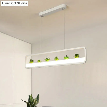 Modern rectangular succulent led chandelier – dining room ceiling light