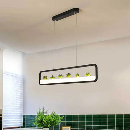 Modern rectangular succulent led chandelier – dining room ceiling light