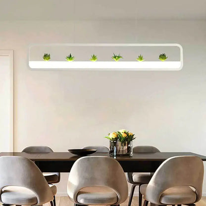 Modern rectangular succulent led chandelier – dining room ceiling light
