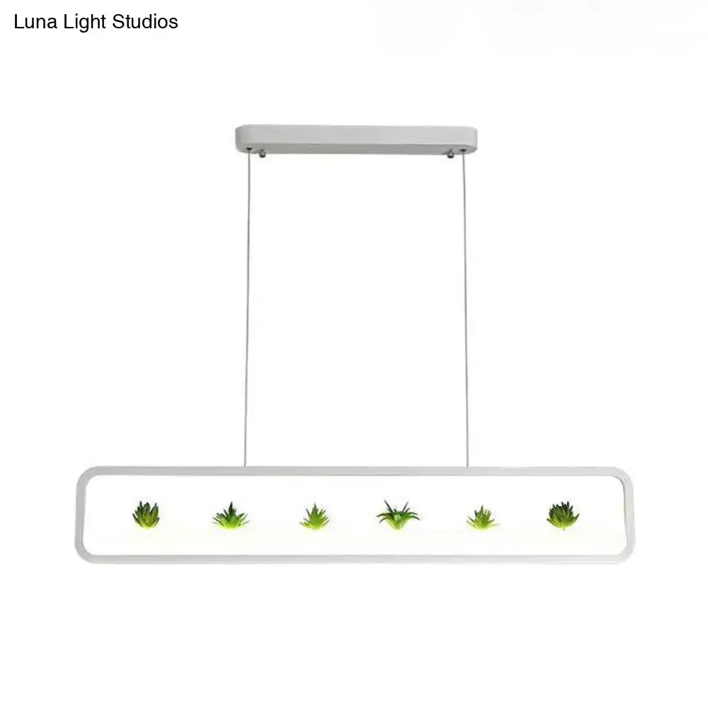 Modern rectangular succulent led chandelier – dining room ceiling light
